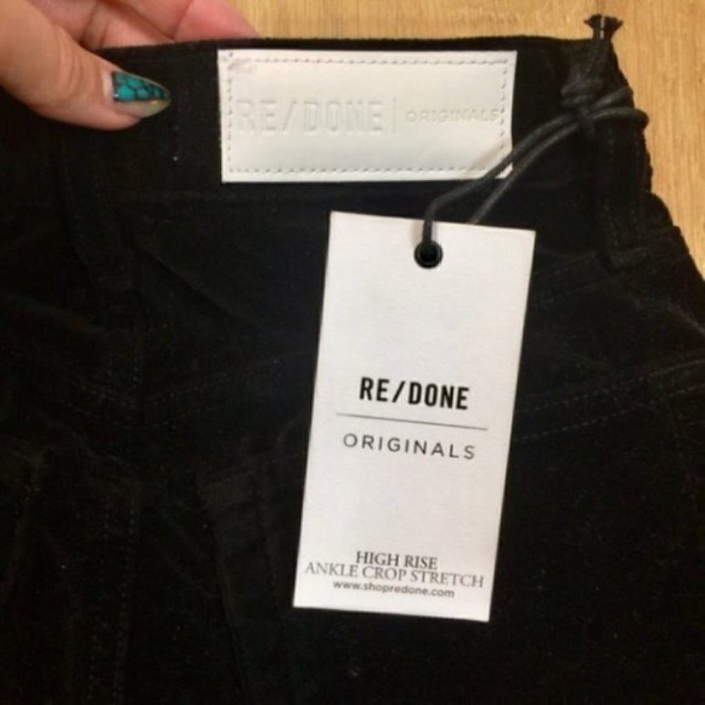Re/Done Velvet High Waist Ankle Crop Jeans - Picture 7 of 8